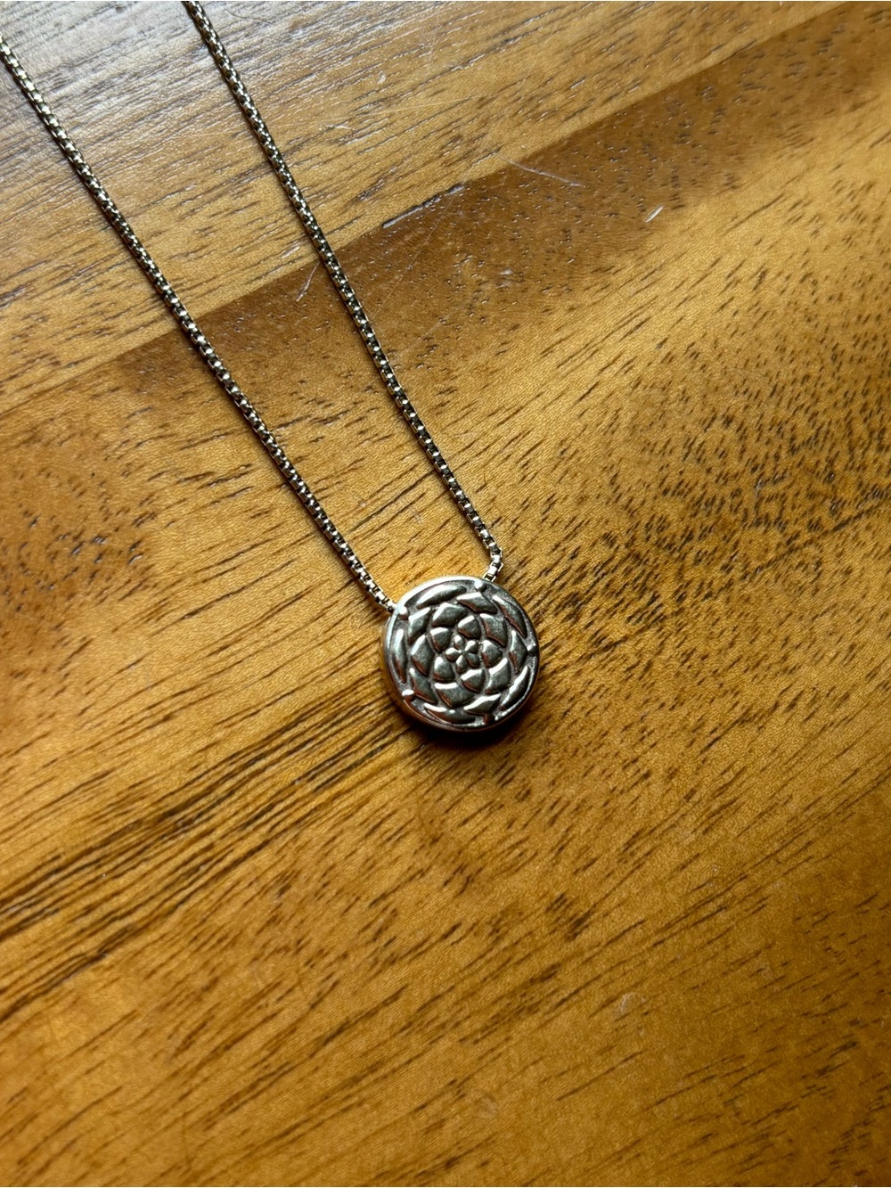Alex and Ani Gold Floral Round Pendant Necklace